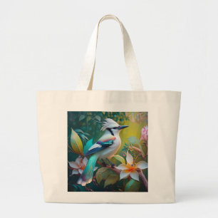 Created Aquamarin Winged Jay Jumbo Stoffbeutel