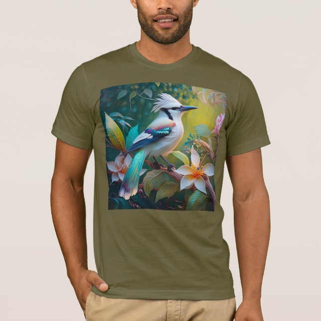 Created Aquamarin Winged Jay T-Shirt (Vorderseite)