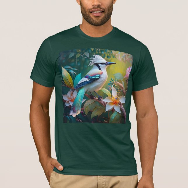 Created Aquamarin Winged Jay T-Shirt (Vorderseite)