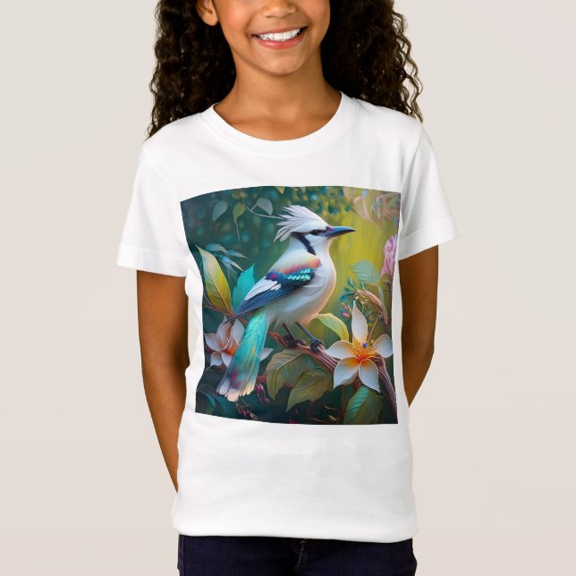 Created Aquamarin Winged Jay T-Shirt (Vorderseite)