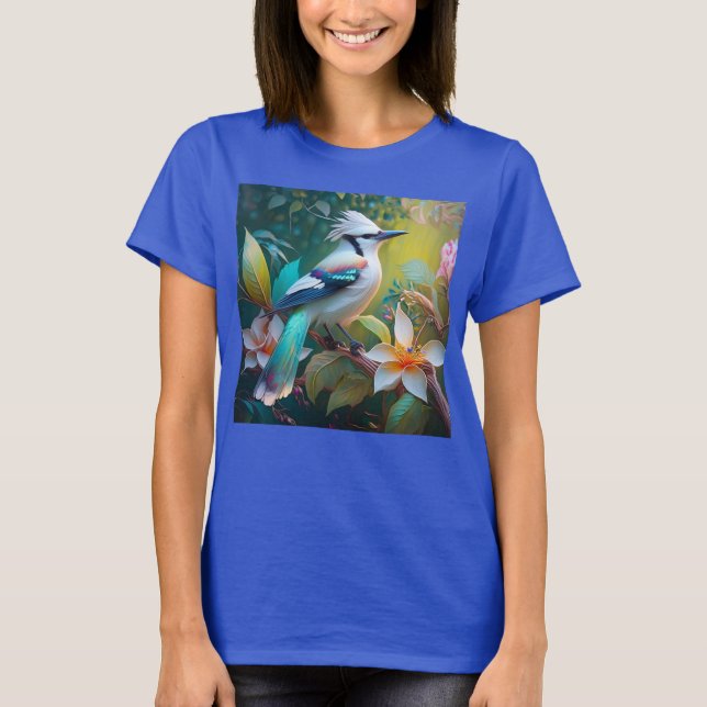 Created Aquamarin Winged Jay T-Shirt (Vorderseite)