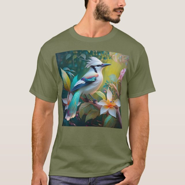 Created Aquamarin Winged Jay T-Shirt (Vorderseite)