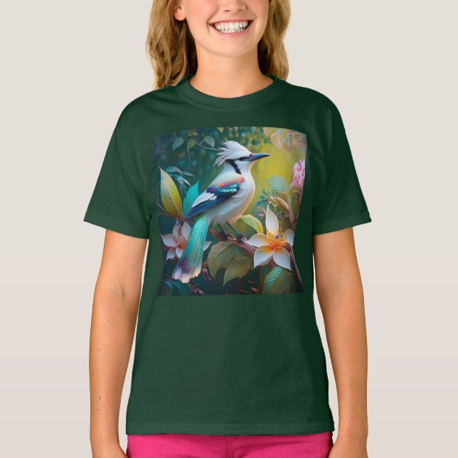 Created Aquamarin Winged Jay T-Shirt (Vorderseite)