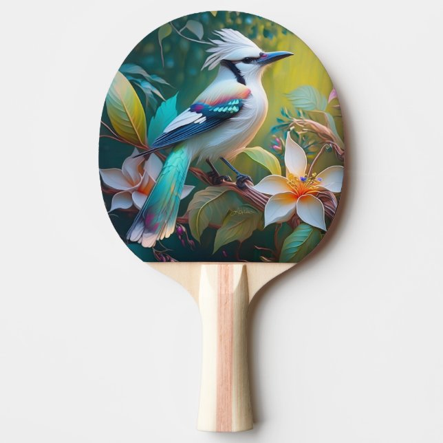Created Aquamarin Winged Jay Tischtennis Schläger (Vorderseite)