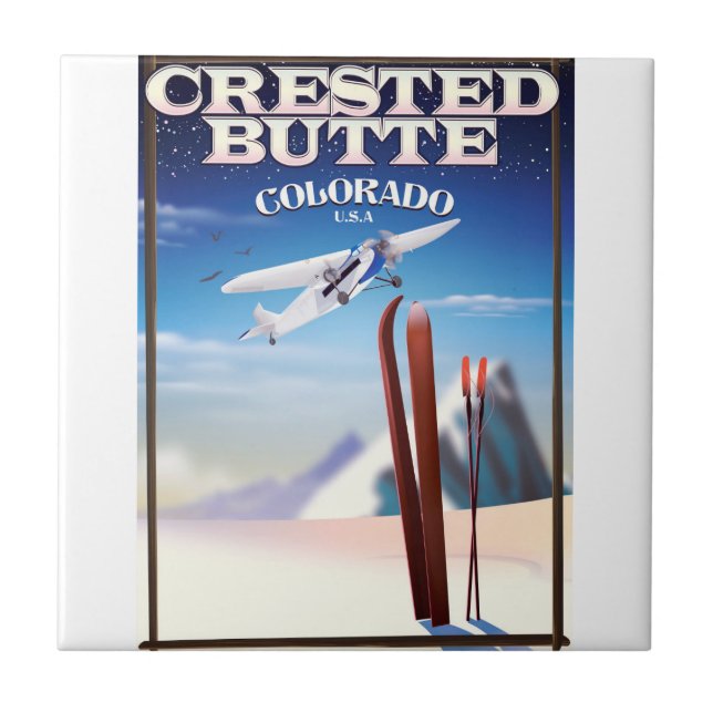 Created Butte Colorado Reiseplakat Fliese (Vorderseite)