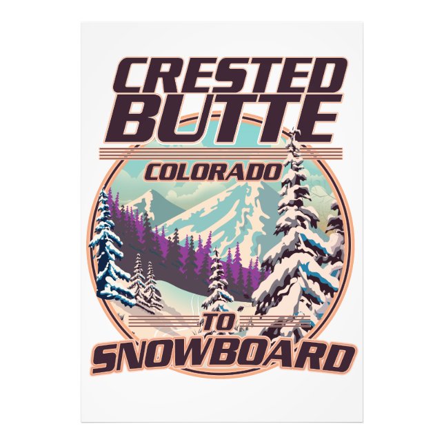 Created Butte Colorado Snowboarding Logo Fotodruck (Vorne)