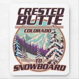 Created Butte Colorado Snowboarding Logo Mousepad