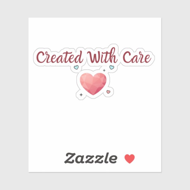 Created With Care Sticker | Small Business sticker (Blatt)