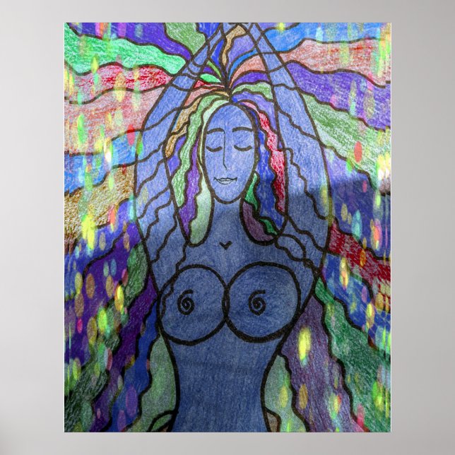 Creation Blue Modern Art Poster (Vorne)