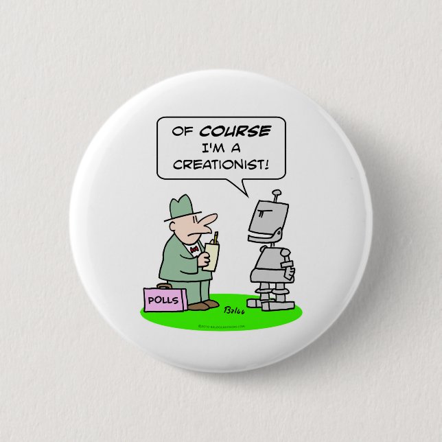 Creationistroboterkurs-Religionsabstimmungen Button (Vorderseite)