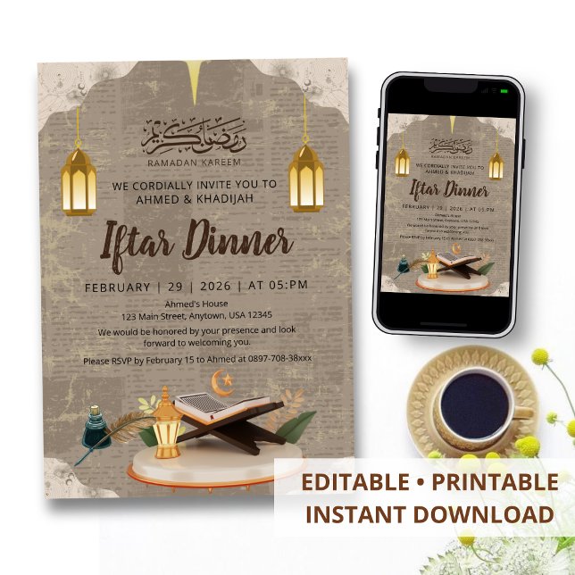 Creative 3D Quran and Lantern Ramadan Iftar Einladung (Von Creator hochgeladen)