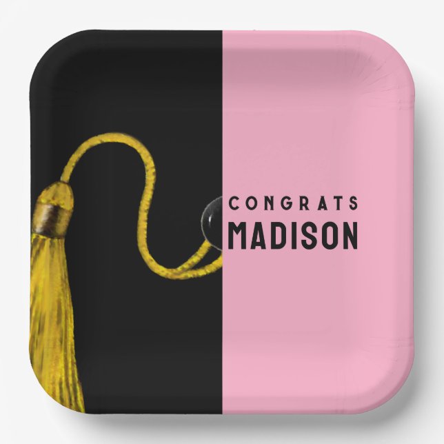 Creative Abschluss Pink Paper Teller (Vorderseite)