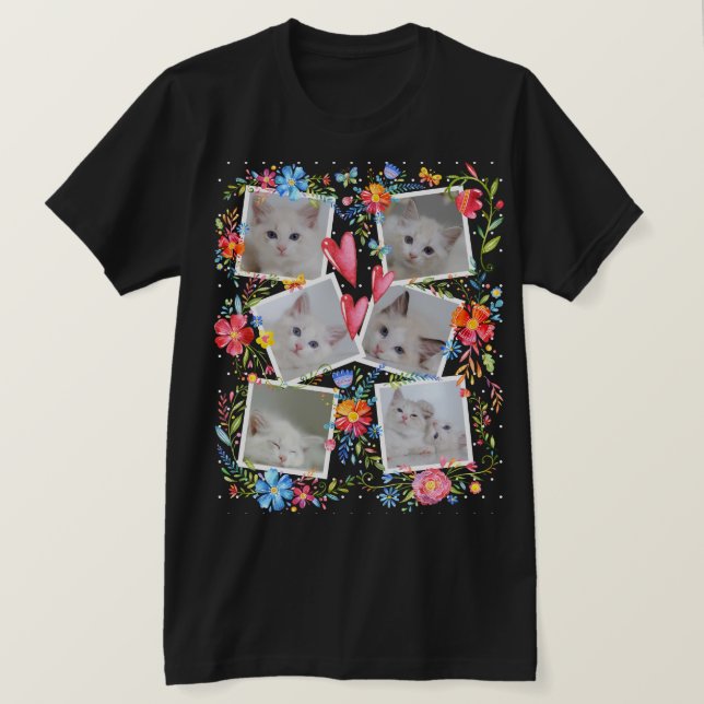 Creative Adorable Kitty Liebe Foto Collage T-Shirt (Design vorne)