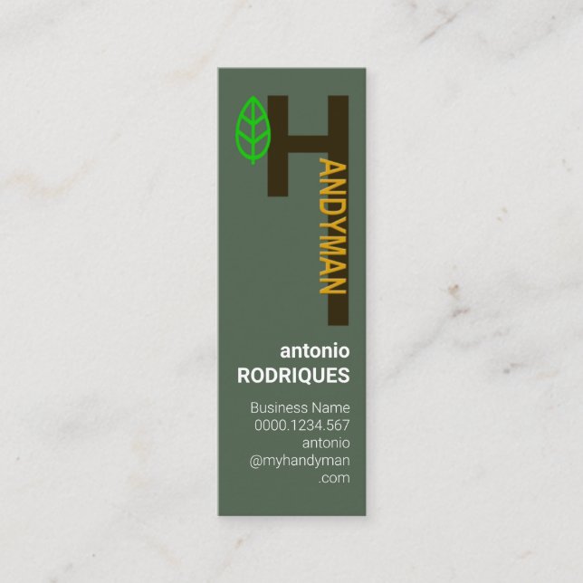 Creative Alphabet-H Handyman-Dienst Mini Visitenkarte (Vorderseite)