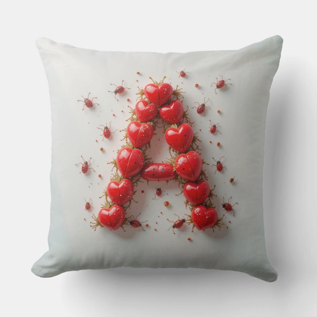 Creative Alphabet Letter A mit Herzformen Kissen (Vorderseite)