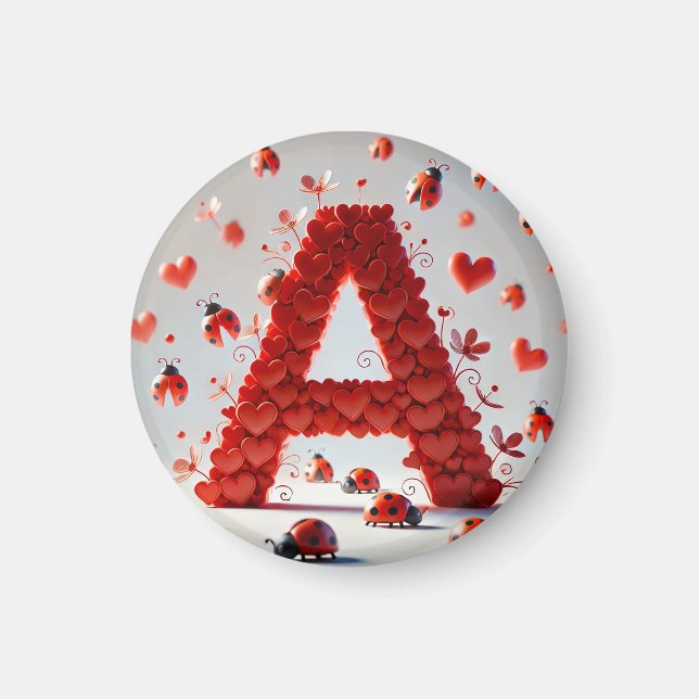 Creative Alphabet Letter A mit Herzformen Magnet (Vorne)