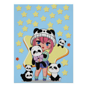 Creative Anime Wall Art Mädchen 19 Poster
