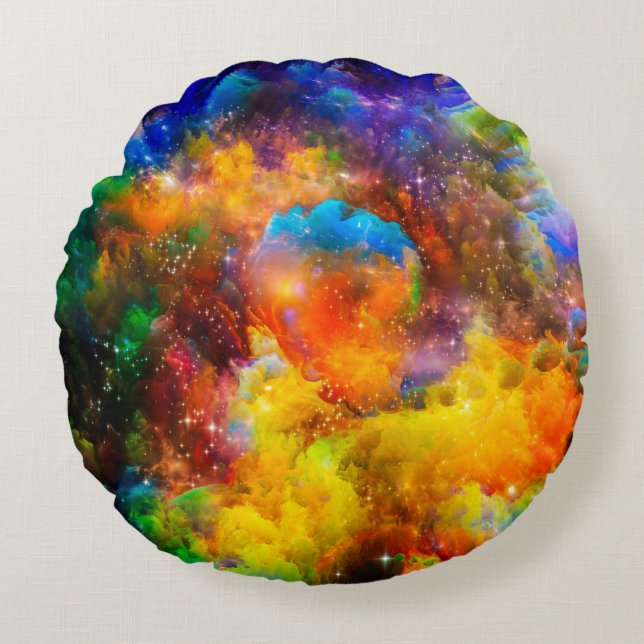 Creative arrangement of fractal elements, lights a rundes kissen (Vorderseite)