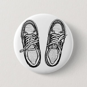 Creative Art Schuhe Sneakers Bleistift-Kunst Grafi Button
