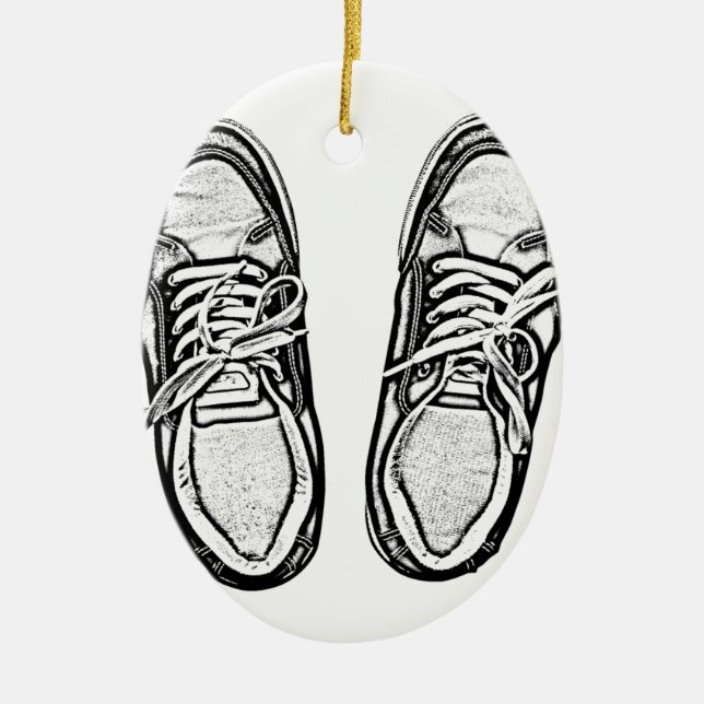 Creative Art Schuhe Sneakers Bleistift-Kunst Grafi Keramikornament (Vorne)