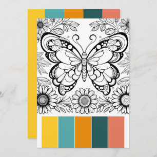 Creative Art Therapy Cards Butterfly Coloring Einladung