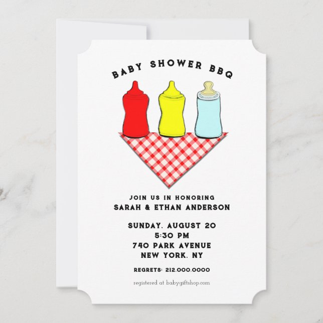 Creative Baby Shower GRILLEN Einladung (Vorderseite)