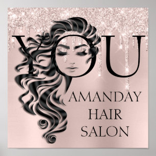 Creative Beauty Salon Lashes Rose Poster