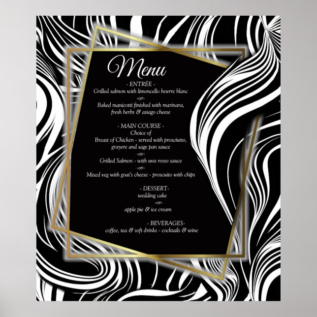 Creative Black and White Seamless Abstrakt Poster (Vorne)