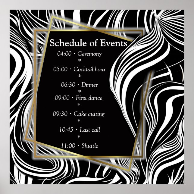 Creative Black and White Seamless Abstrakt Poster (Vorne)