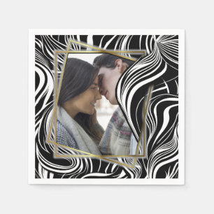 Creative Black and White Seamless Abstrakt Serviette