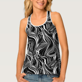 Creative Black and White Seamless Abstrakt Tanktop