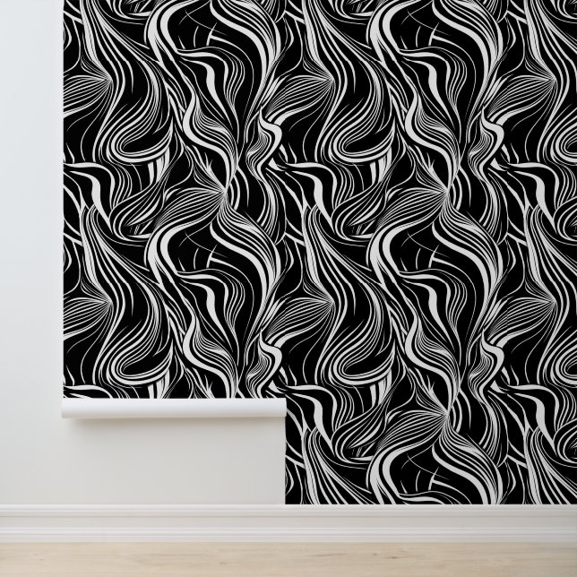 Creative Black and White Seamless Abstrakt Tapete (Anwendung)