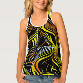 Creative Black, gelb, orange Nahtlos Abstrakt Tanktop