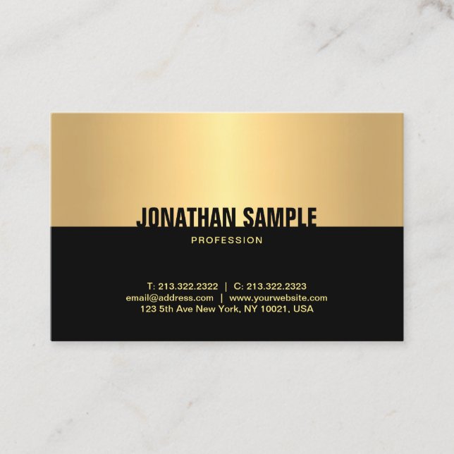 Creative Black Gold Modernes Template Elegantes To Visitenkarte (Vorderseite)