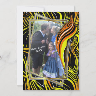 Creative Black, Orange & White Seamless Abstrakt Einladung