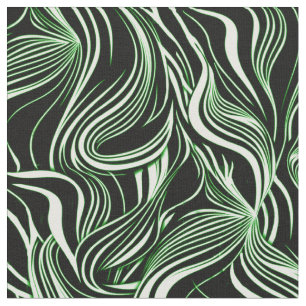 Creative Black, White, Green & Seamless Abstrakt Stoff