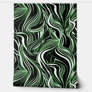 Creative Black, White & Green Seamless Abstrakt Tapete