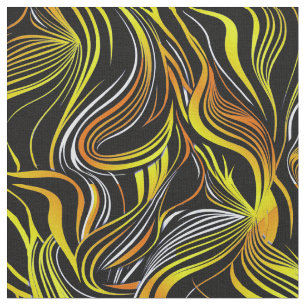 Creative Black, White, Yellow & Seamless Abstrakt Stoff
