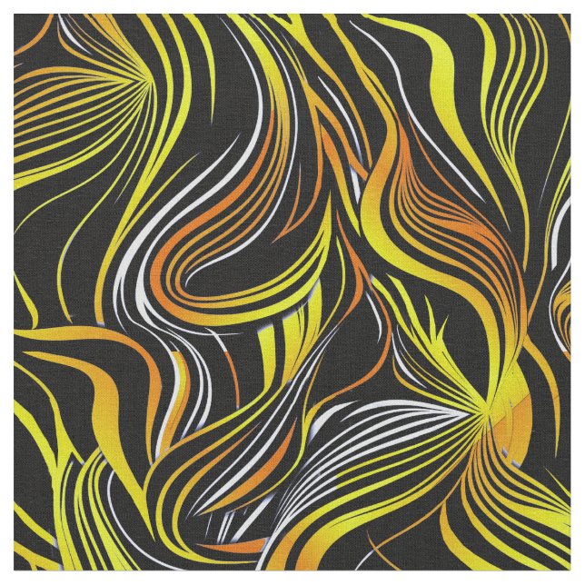 Creative Black, White, Yellow & Seamless Abstrakt Stoff (Nahaufnahme)