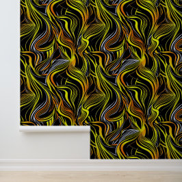 Creative Black, Yellow & Orange Nahtlos Abstrakt Tapete