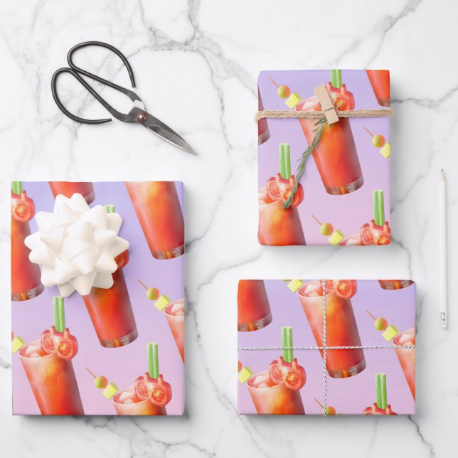 Creative Bloody Mary Cocktail Geschenkpapier Set (Vorderseite)