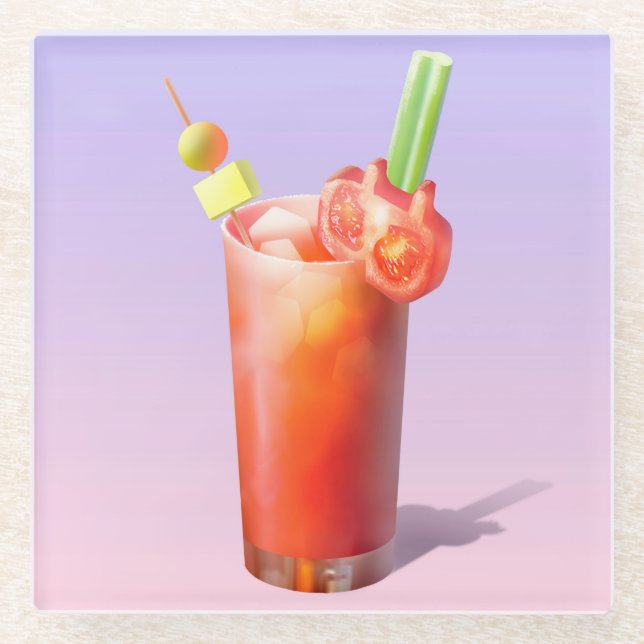 Creative Bloody Mary Cocktail Glasuntersetzer (Vorderseite)