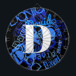 Creative Blue Monogram Dartscheibe<br><div class="desc">Farbenfrohe,  moderne Monografie.</div>