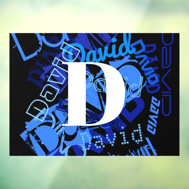 Creative Blue Monogram Fensteraufkleber (Blatt 3)