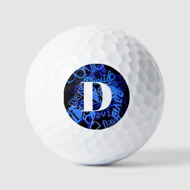 Creative Blue Monogram Golfball (Vorderseite)