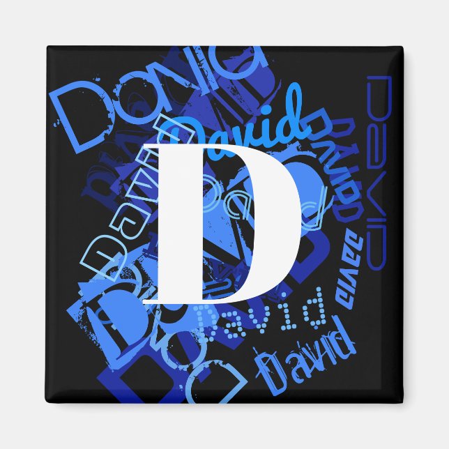 Creative Blue Monogram Magnet (Vorne)