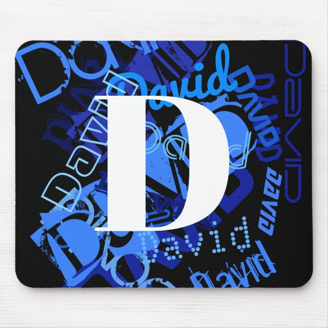 Creative Blue Monogram Mousepad (Vorne)