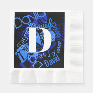 Creative Blue Monogram Serviette