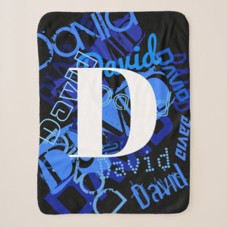 Creative Blue Monogram Sherpadecke