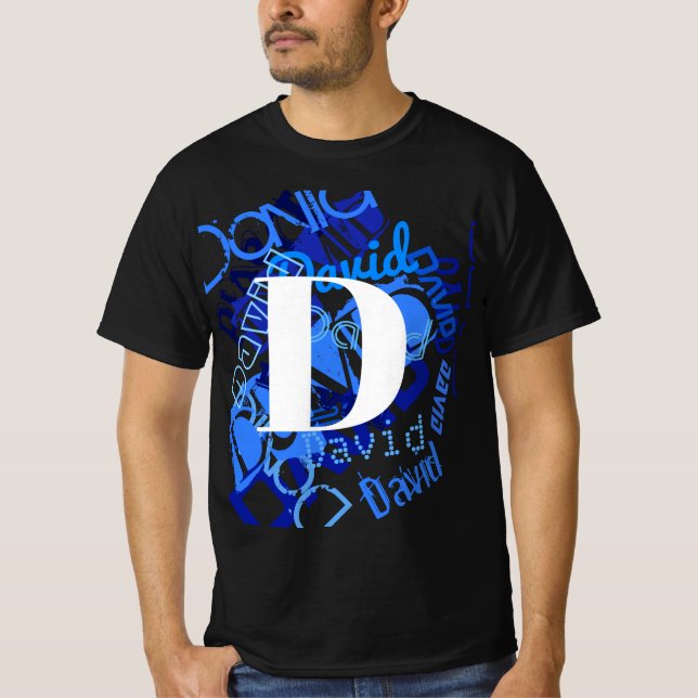 Creative Blue Monogram T-Shirt (Vorderseite)